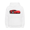 Red Sports Car Kids Hoodie - white