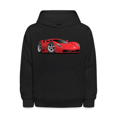 Red Sports Car Kids Hoodie - black