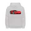 Red Sports Car Kids Hoodie - heather gray