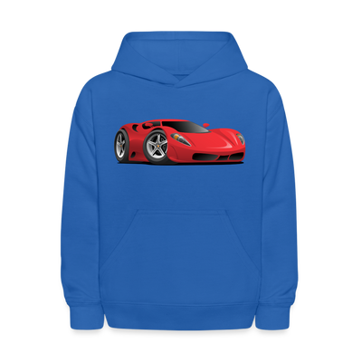 Red Sports Car Kids Hoodie - royal blue