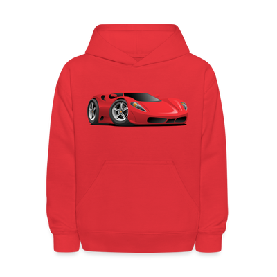 Red Sports Car Kids Hoodie - red