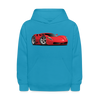 Red Sports Car Kids Hoodie - turquoise