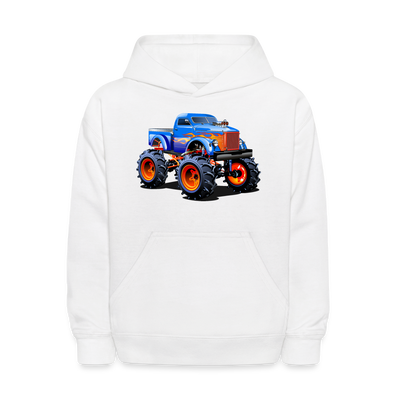 Monster Truck Kids Hoodie - white