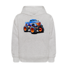 Monster Truck Kids Hoodie - heather gray