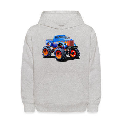 Monster Truck Kids Hoodie - heather gray