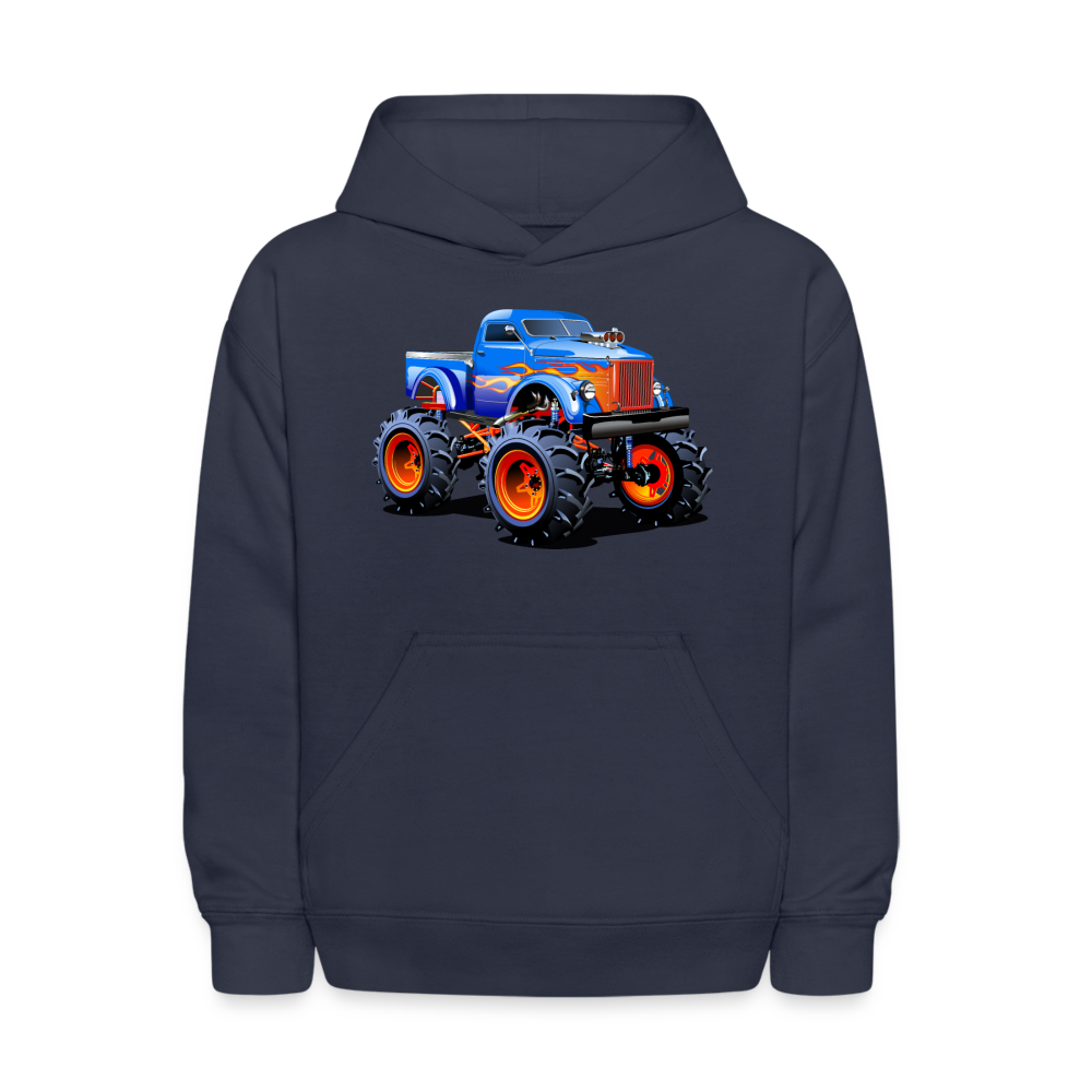 Monster Truck Kids Hoodie - navy