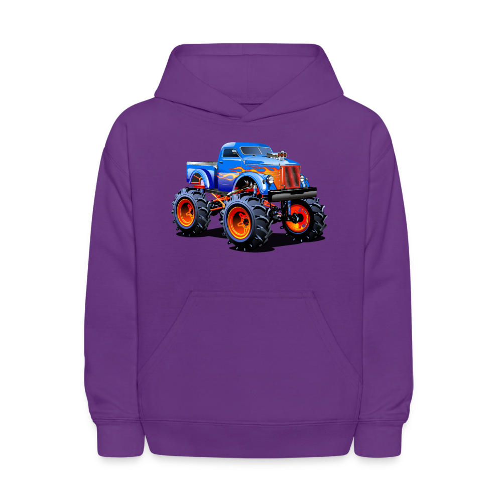 Monster Truck Kids Hoodie - purple