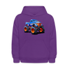 Monster Truck Kids Hoodie - purple