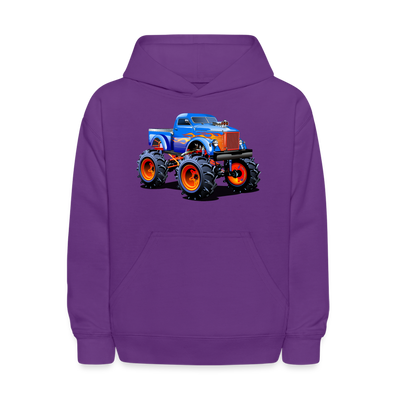 Monster Truck Kids Hoodie - purple