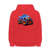 Monster Truck Kids Hoodie - red