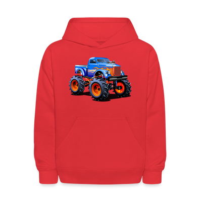 Monster Truck Kids Hoodie - red