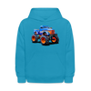 Monster Truck Kids Hoodie - turquoise