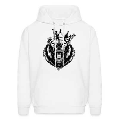 Growling Bear Crown Hoodie - white