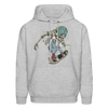 Skater Skeleton Hoodie - heather gray