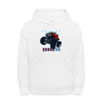 Kids Monster Truck Hoodie - white