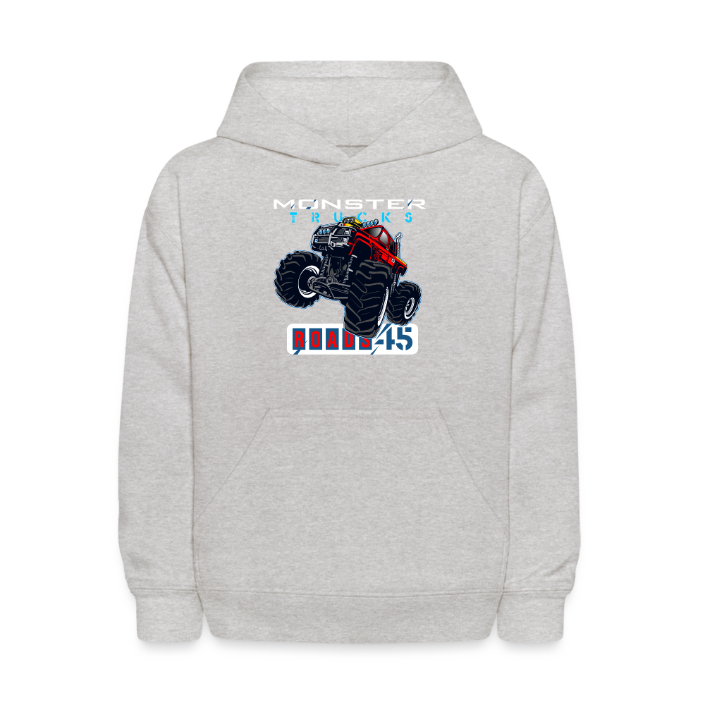 Kids Monster Truck Hoodie - heather gray
