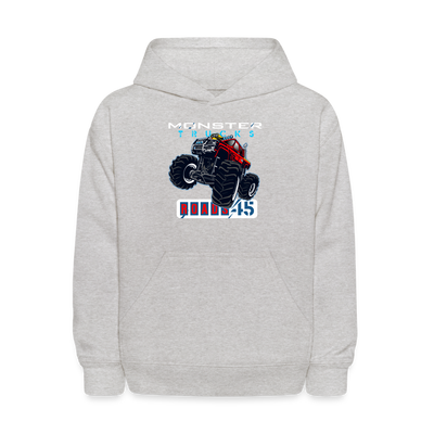 Kids Monster Truck Hoodie - heather gray