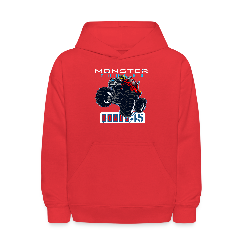 Kids Monster Truck Hoodie - red
