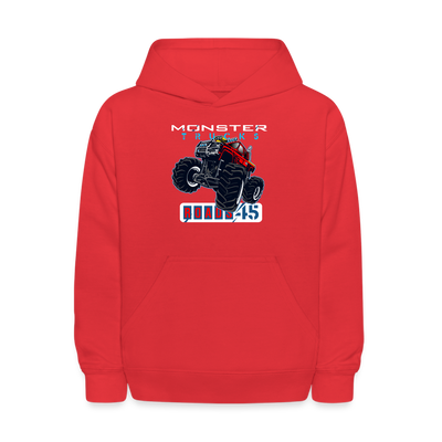 Kids Monster Truck Hoodie - red